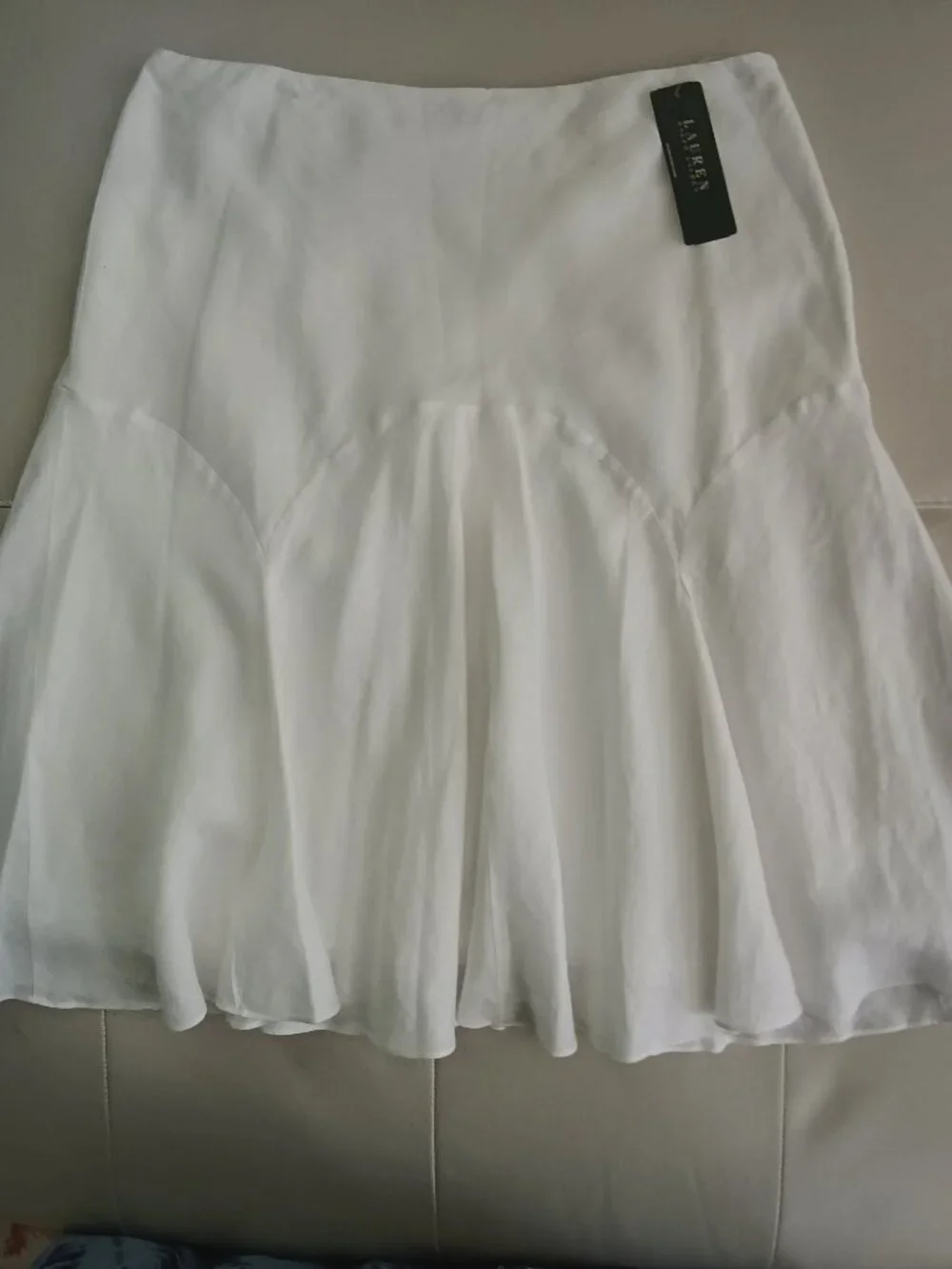 NWT Lauren Ralph Lauren Linen Godet Fit & Flare Skirt MSRP $139